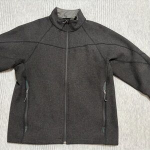 REI Men’s Wool Blend Jacket Full Zip Gray Felted Wool Outdoor Hiking Size XL